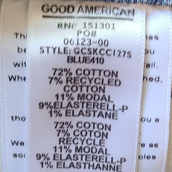 GOOD AMERICAN GOOD CURVE SKINNY CROSS OVER JEAN STRETCH DENIM ANKLE HIGH RISE 12 - Picture 7 of 7